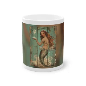 Vintage Mermaid on Teal Mug