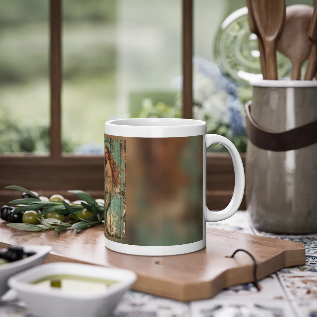 Whimsical Vintage Mermaid: A Soap Bubble Serenade - Mug