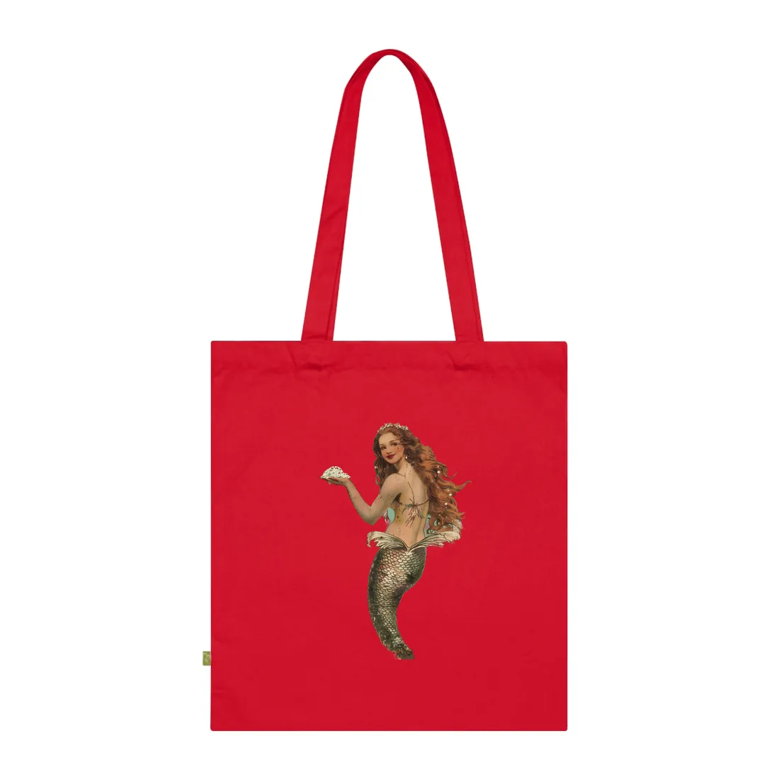 Whimsical Vintage Mermaid: A Soap Bubble Serenade - Tote Bag (Classic Red)