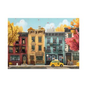 Autumn Townhouse Street Poster