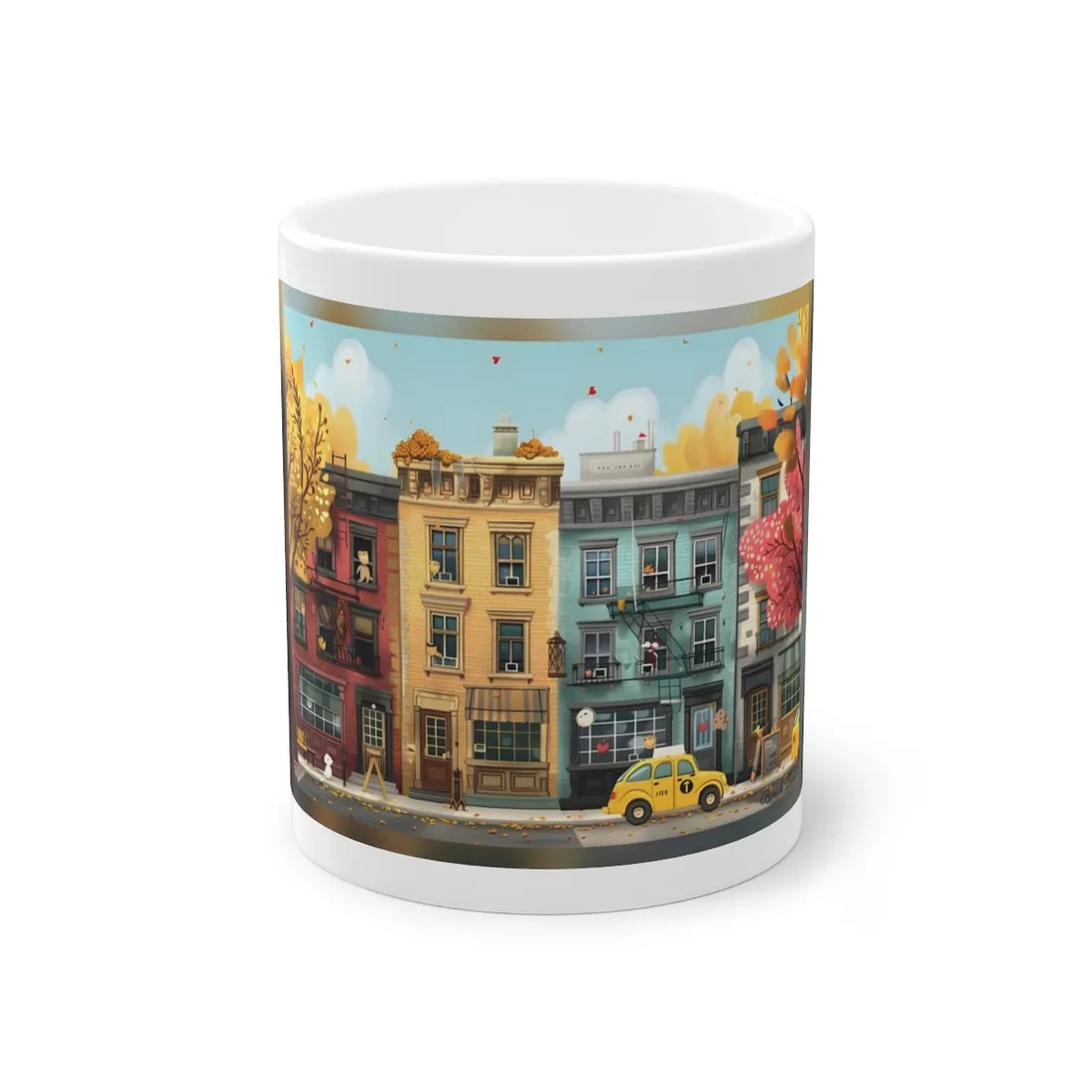 Whimsical Wonder: Playful Yellow Building - Mug