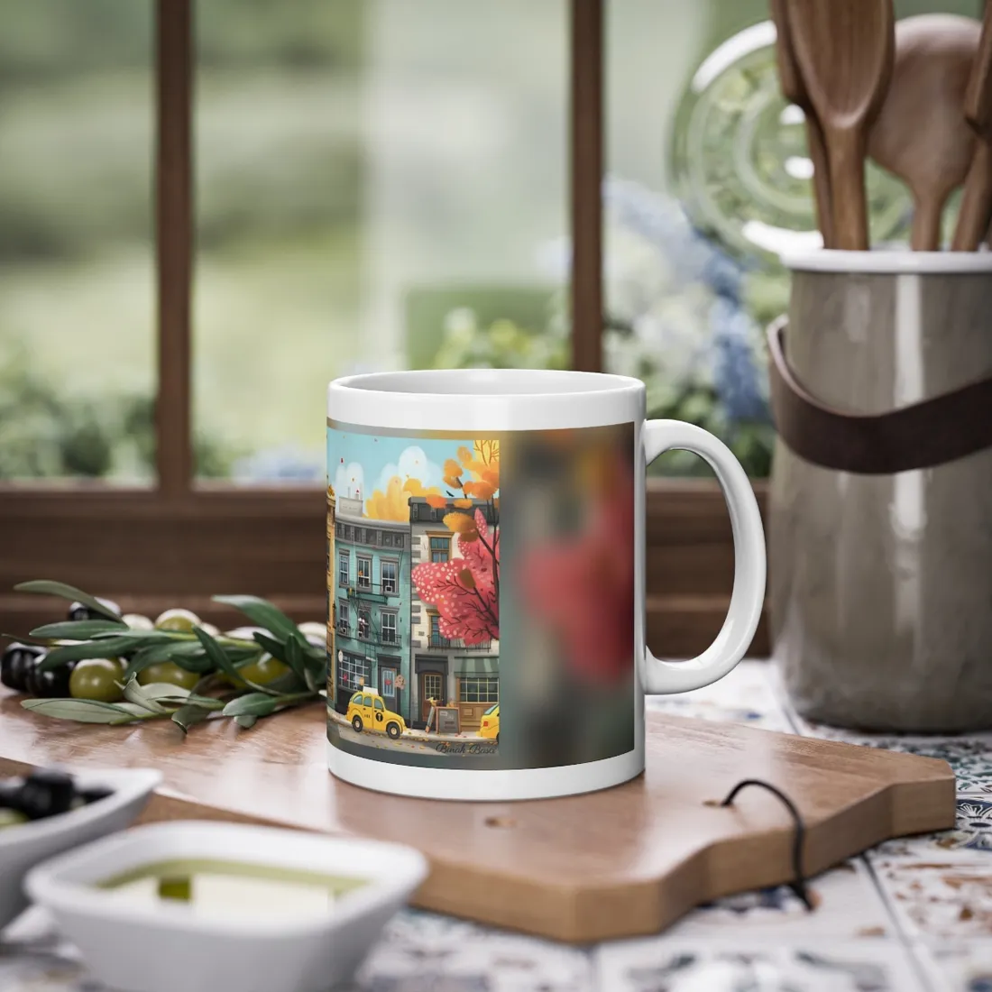 Whimsical Wonder: Playful Yellow Building - Mug