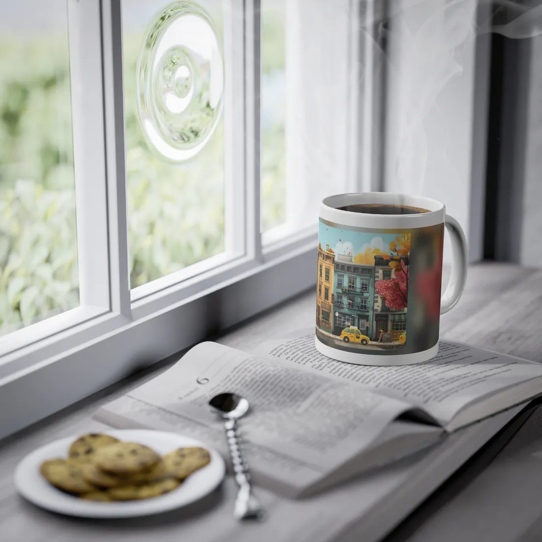 Whimsical Wonder: Playful Yellow Building - Mug