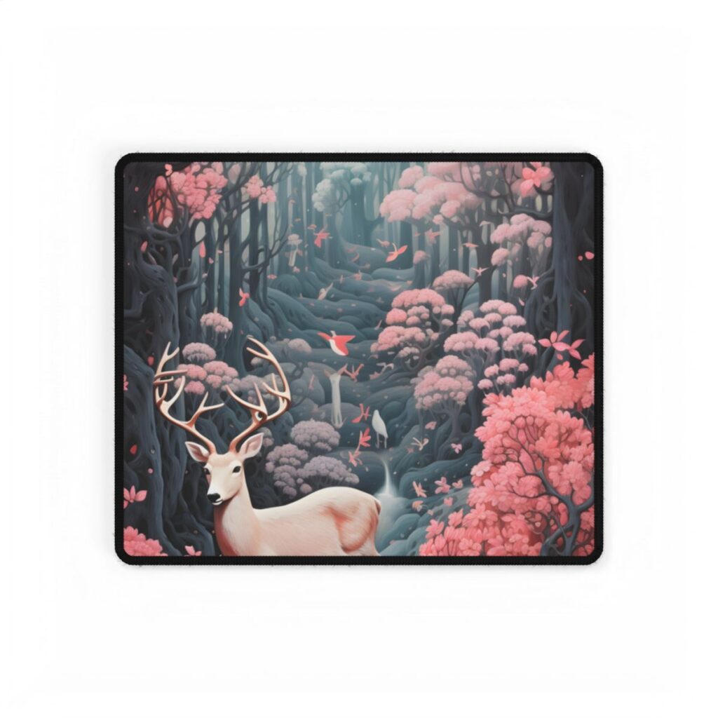 Whimsical Woodland Haven: Six Friends' Enchanted Forest - Desk Mat
