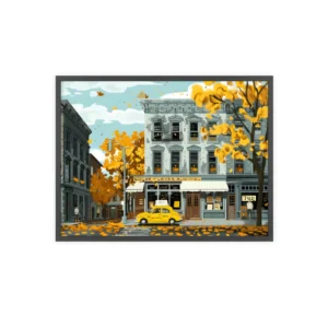 Autumn Street Corner Framed Poster