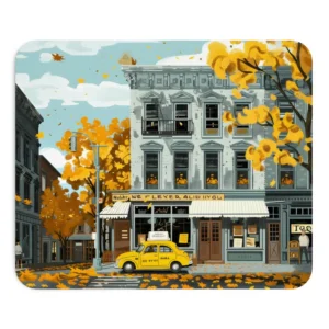 Autumn Street Corner Mouse Pad