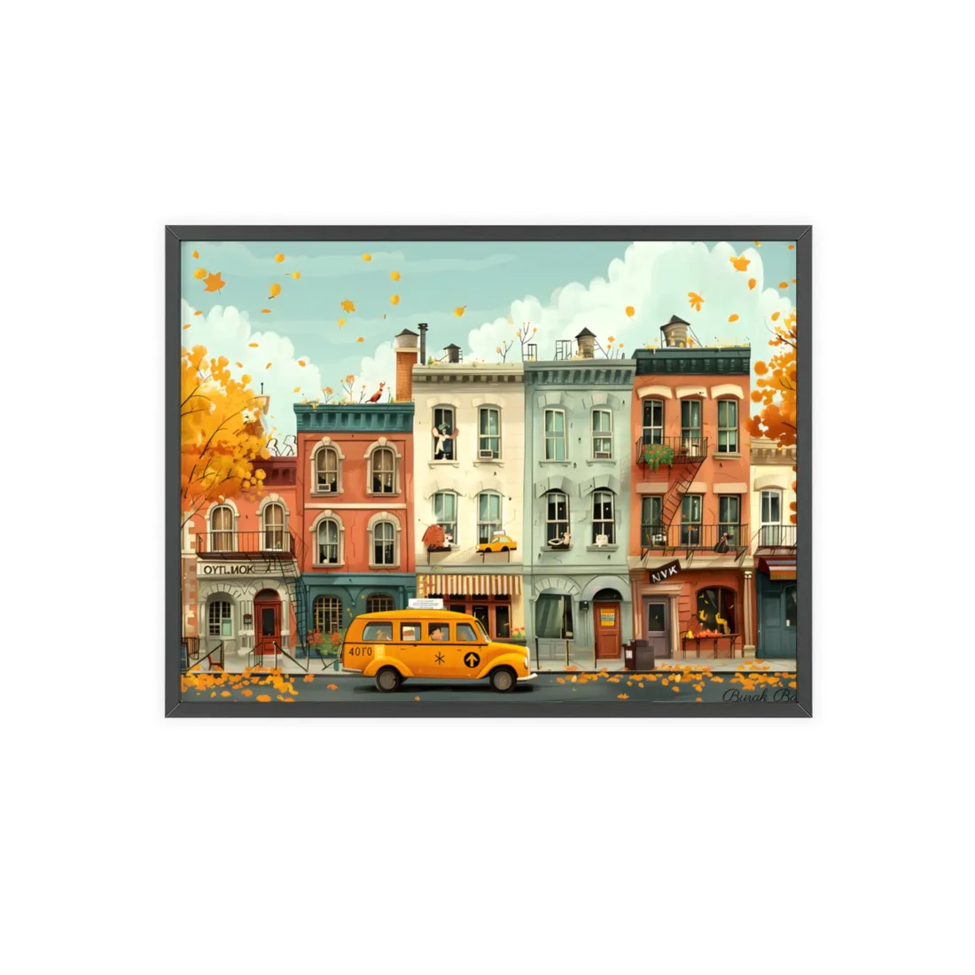 Whimsical Yellow Dream: A Captivating - Framed Poster