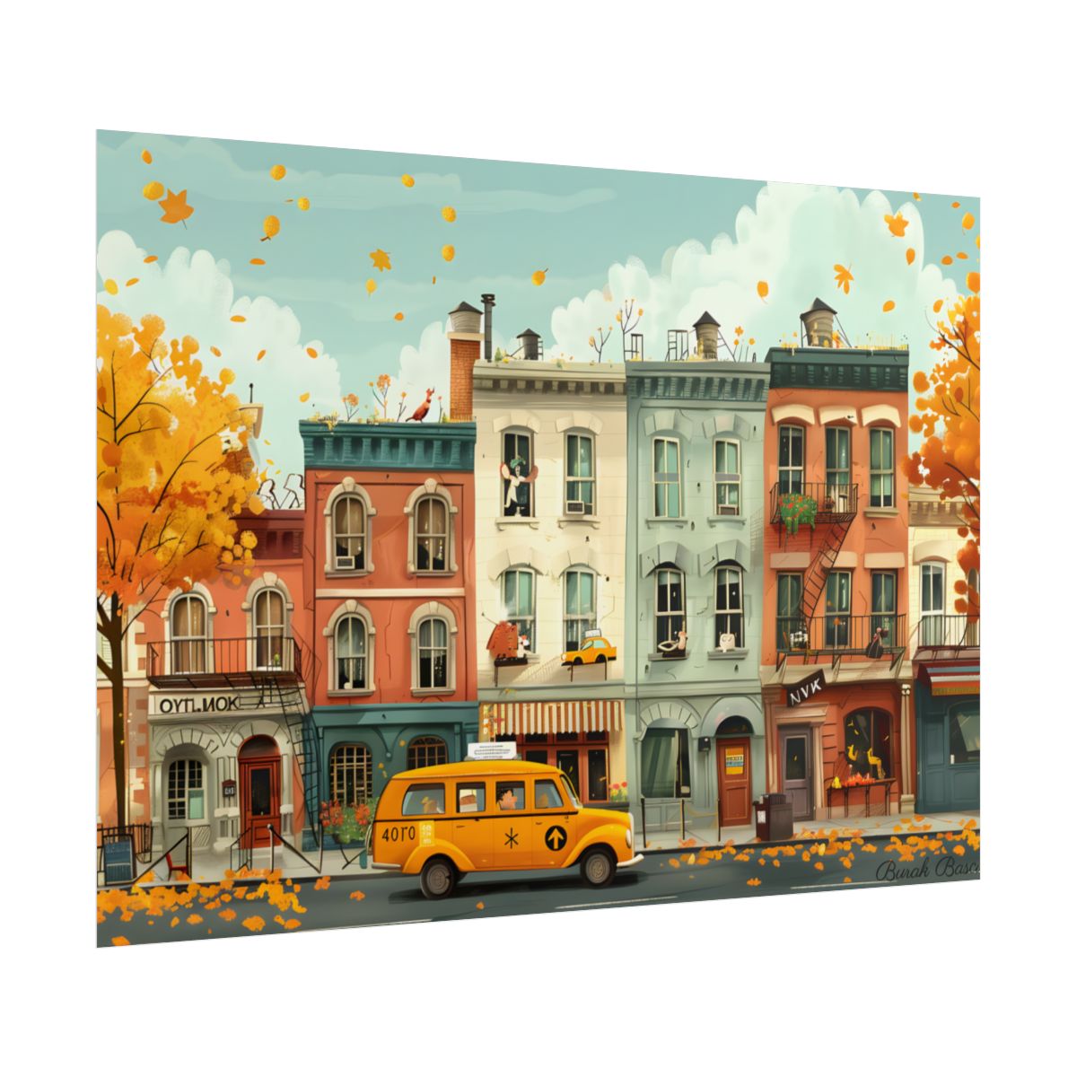 Whimsical Yellow Dream: A Captivating Illustration - Poster
