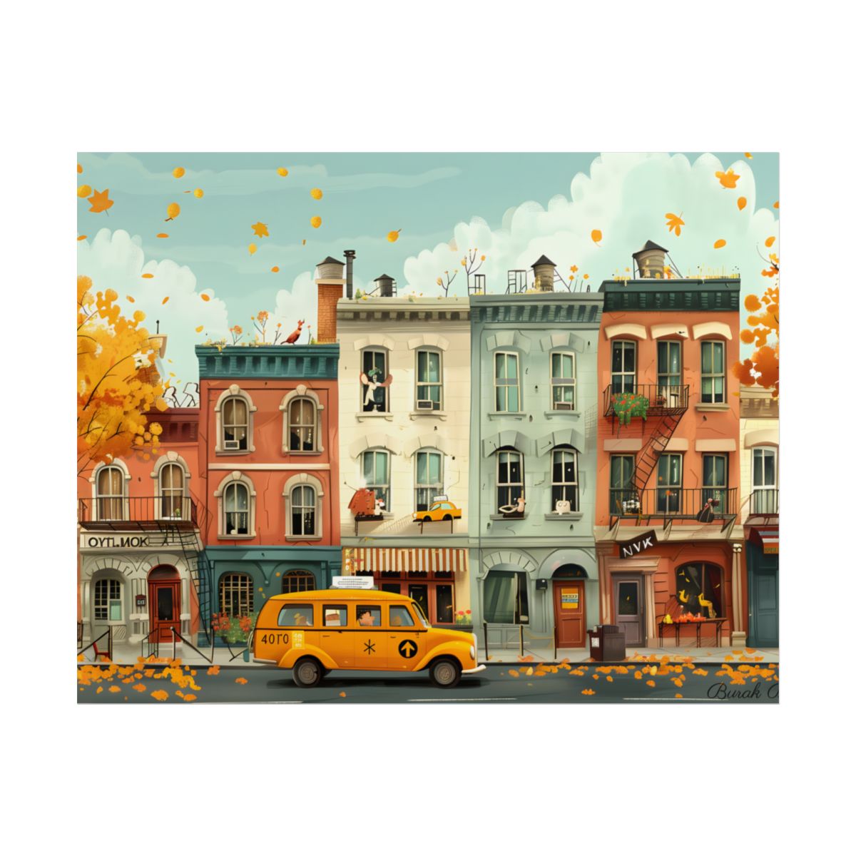 Whimsical Yellow Dream: A Captivating Illustration - Poster