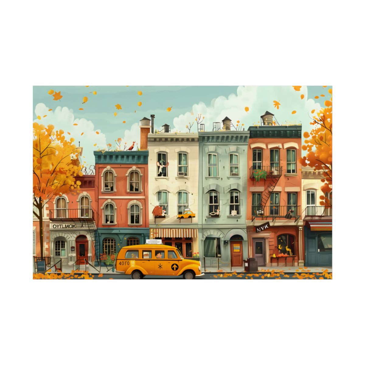 Whimsical Yellow Dream: A Captivating Illustration - Poster