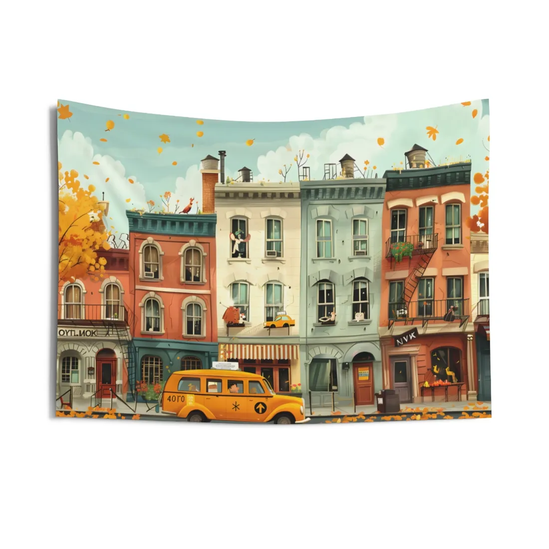 Whimsical Yellow Dream: A Captivating - Wall Tapestry