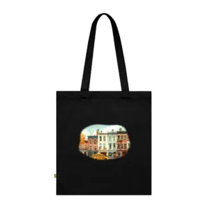 Autumn Street with Taxi Tote Bag