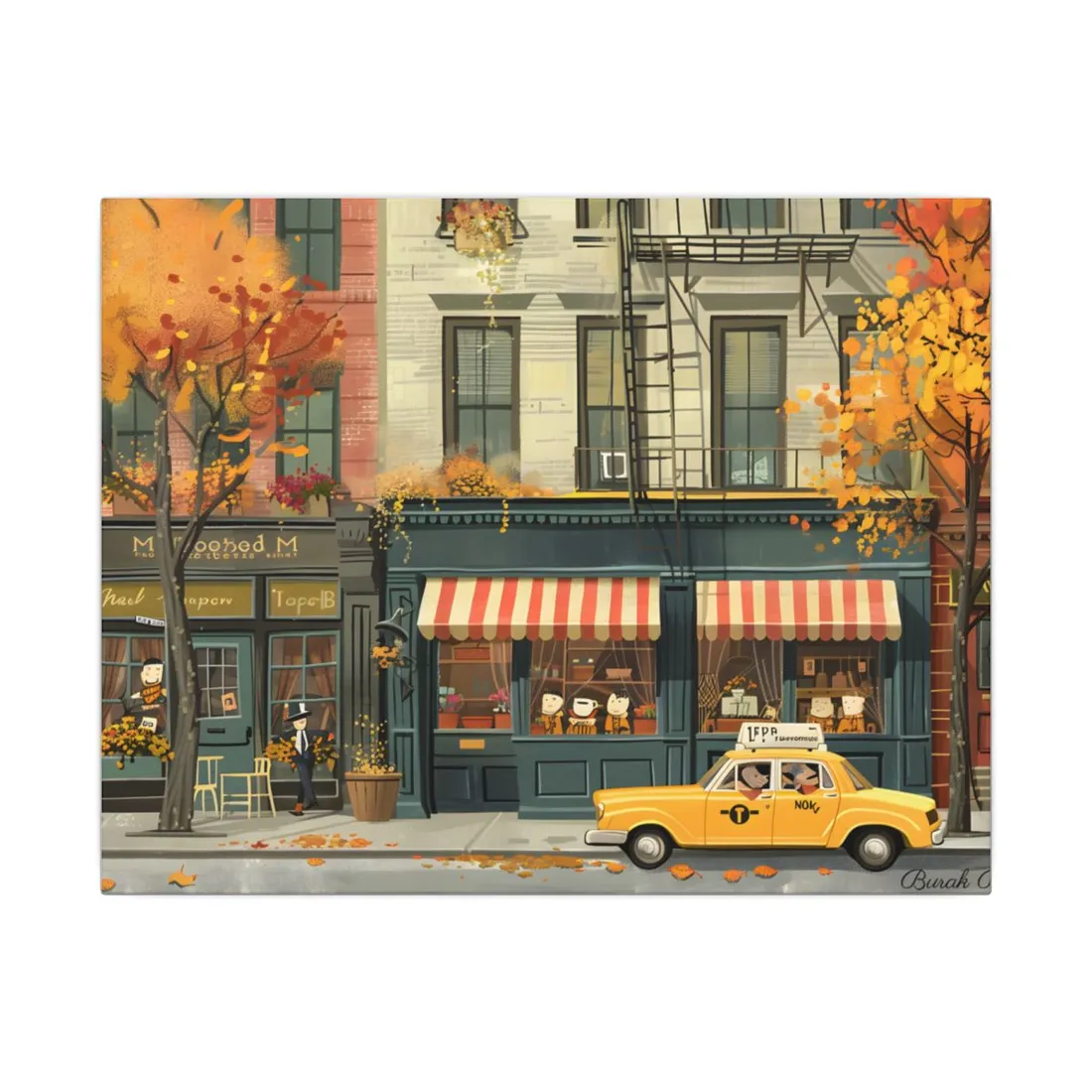 Whimsical Yellow Dreams: Playful Building Digital Art - Canvas