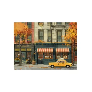 Autumn Street Café Metal Poster