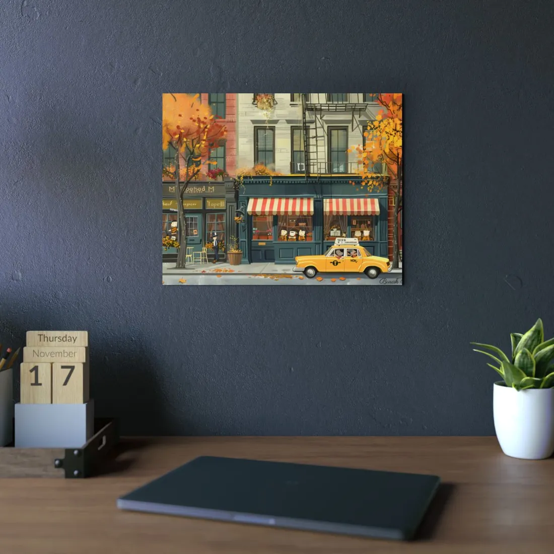 Whimsical Yellow Dreams: Playful Building Digital Art - Metal Poster