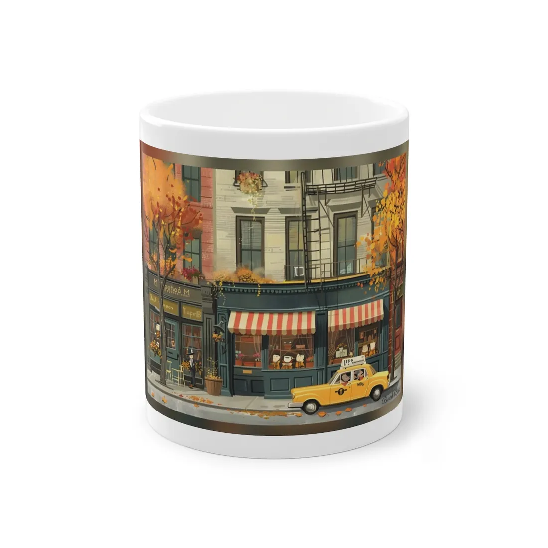 Whimsical Yellow Dreams: Playful Building Digital Art - Mug