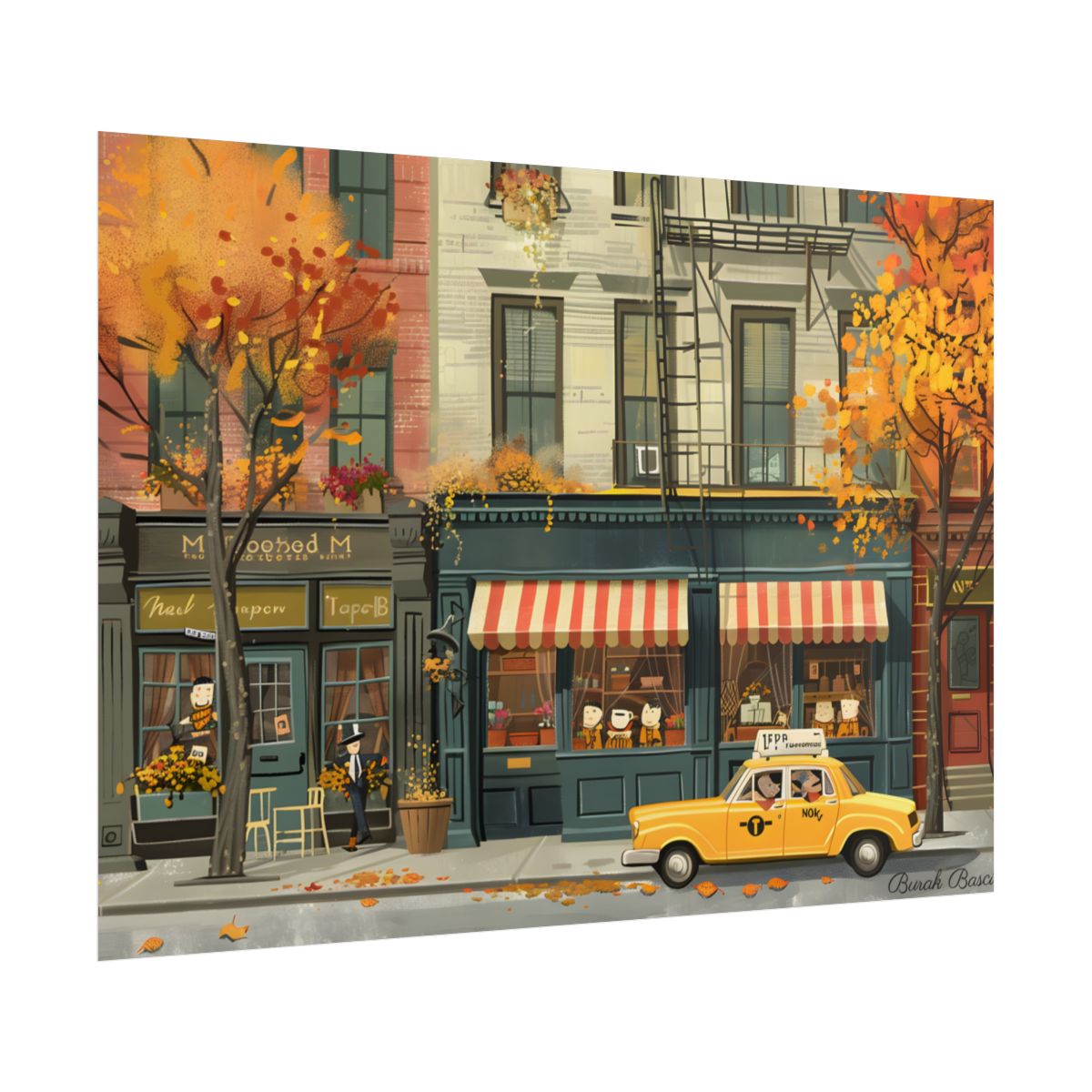 Whimsical Yellow Dreams: Playful Building Digital Art - Poster
