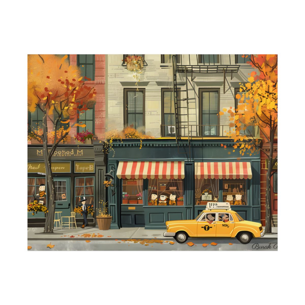 Whimsical Yellow Dreams: Playful Building Digital Art - Poster
