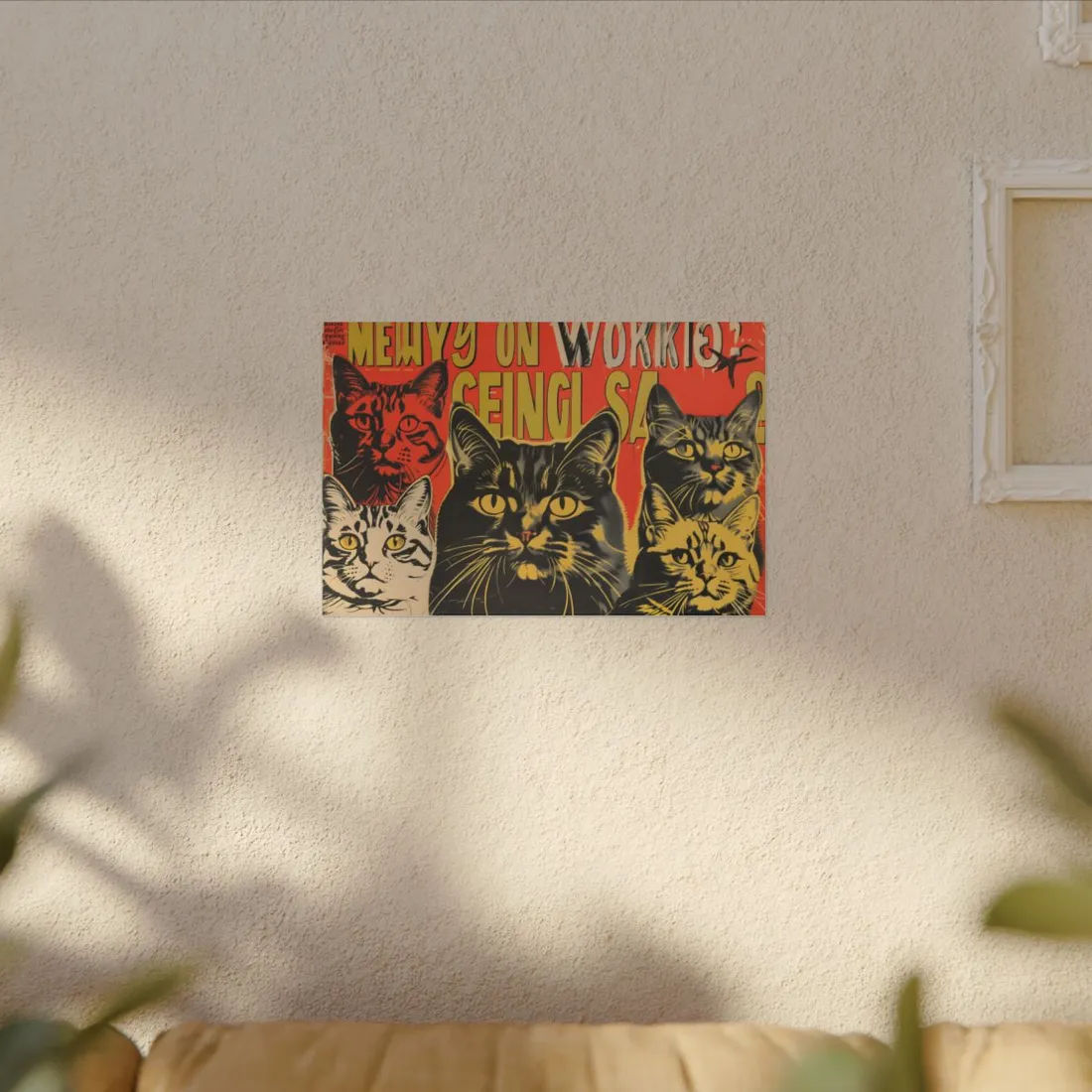 Whisked Away: A Soviet-Inspired Poster Featuring Multiple Feline Friends - Canvas