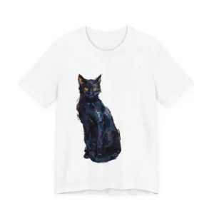 Black Cat Beside Sunflower Vase T-Shirt