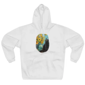 Sunflowers and Black Cat Hoodie