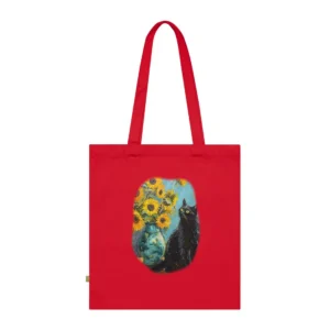 Sunflowers and Black Cat Tote Bag