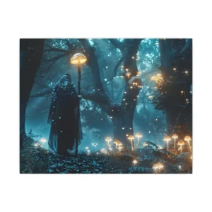 Mushroom Staff Forest Wanderer Canvas Print