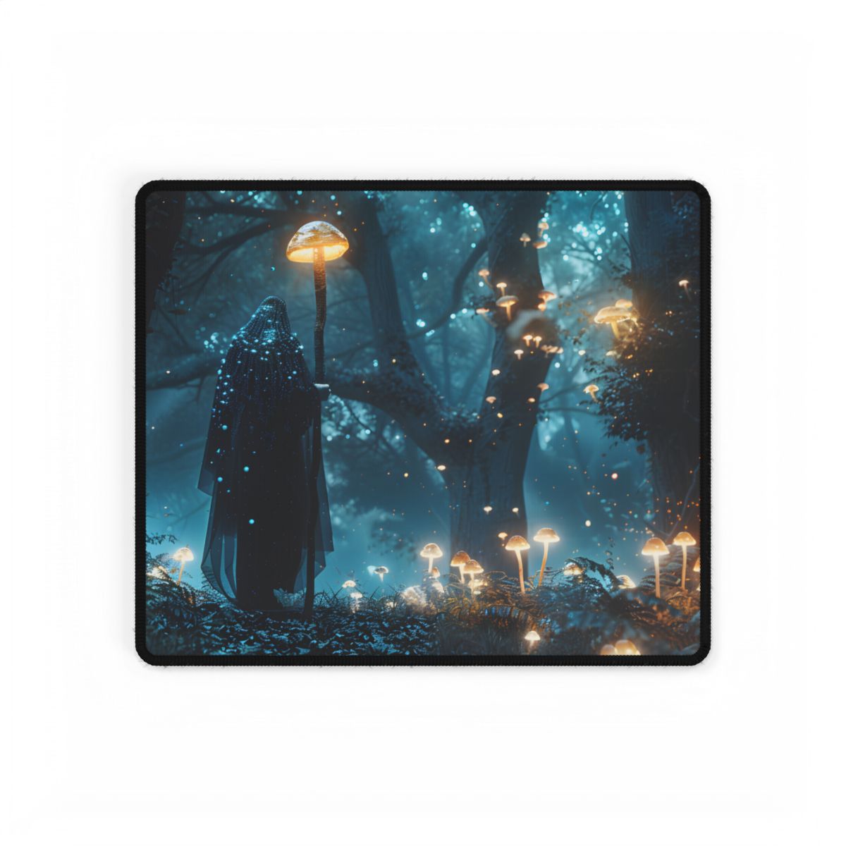 Whispers of Ancient Magic in a Moonlit Mystical Forest - Desk Mat