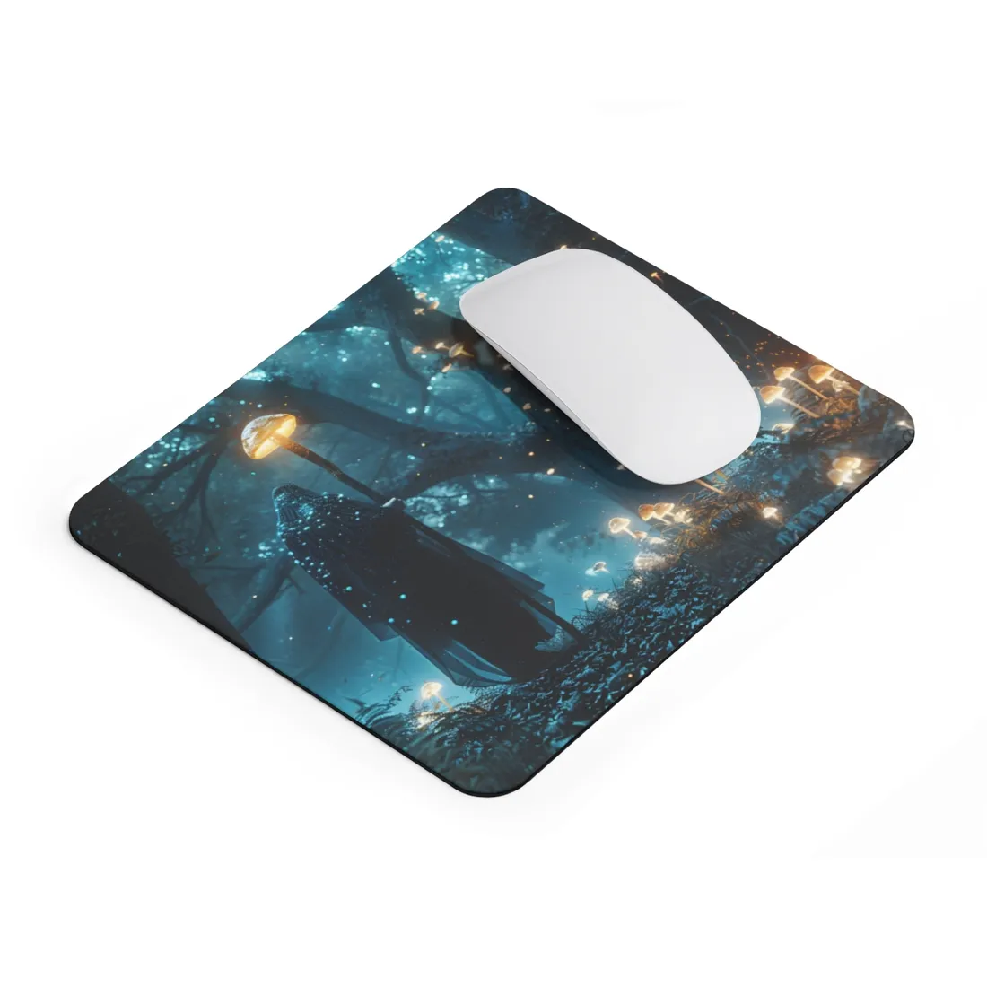 Whispers of Ancient Magic in a Moonlit Mystical Forest - Mouse Pad