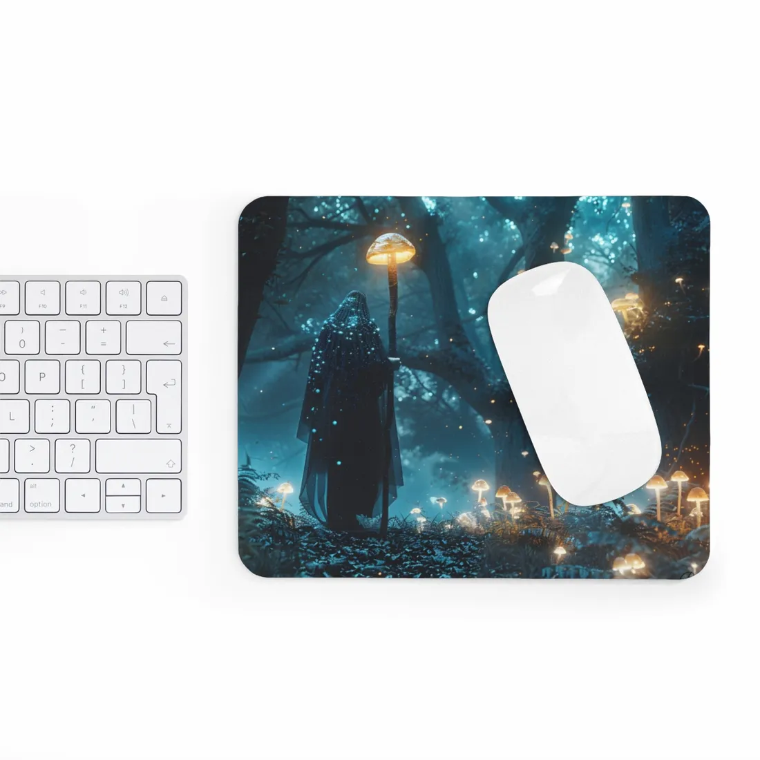 Whispers of Ancient Magic in a Moonlit Mystical Forest - Mouse Pad