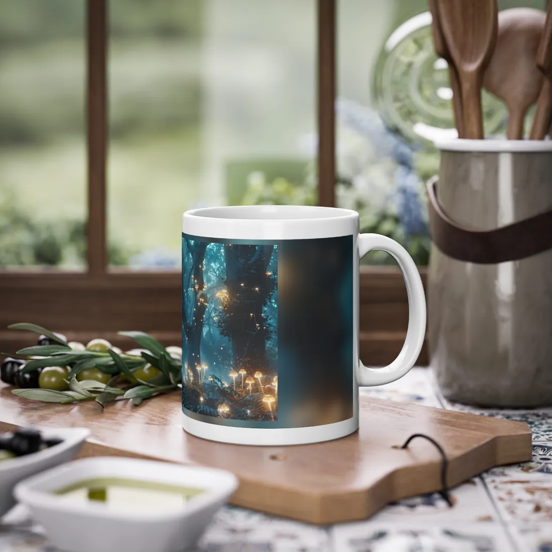 Whispers of Ancient Magic in a Moonlit Mystical Forest - Mug