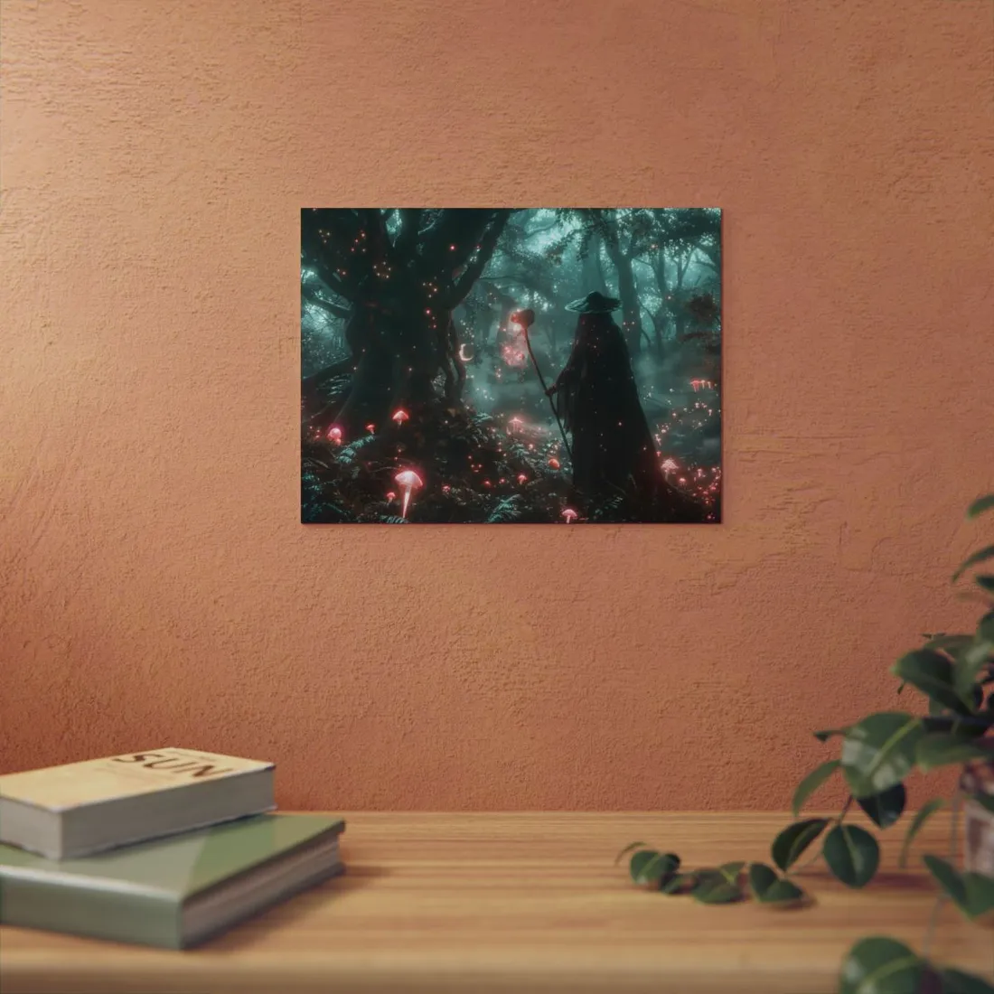 Whispers of Magic in Enchanted Woods: A Mysterious Encounter with the Witch - Metal Poster