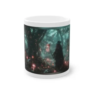 Cloaked Figure in Glowing Forest Mug