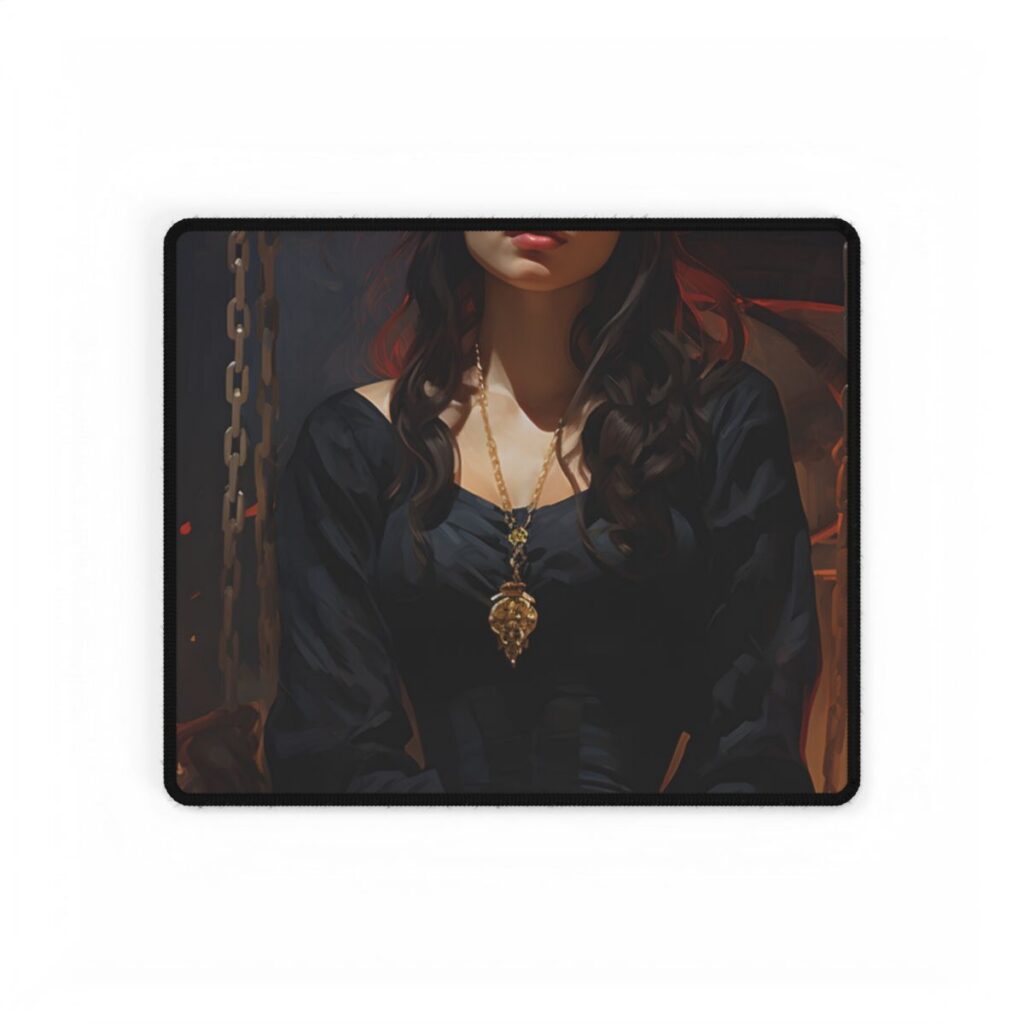 Wholesome Figures in Green Grass: Outdoor Landscape Art - Desk Mat