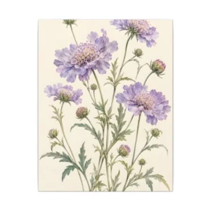 Lavender Scabious Flowers Canvas Print