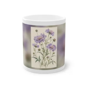 Lavender Scabious Flowers Mug