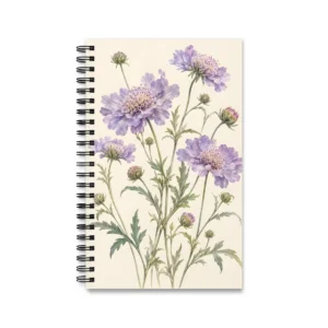 Lavender Scabious Flowers Spiral Notebook