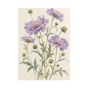 Lavender Scabious Flowers Poster