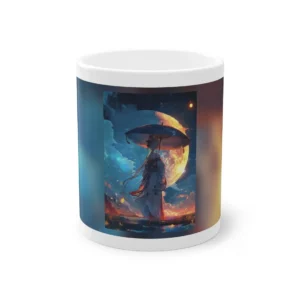 Woman with Parasol Under Moon Mug