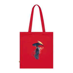 Woman with Parasol Under Moon Tote Bag