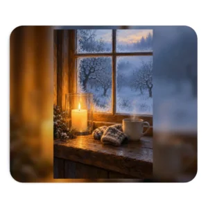Winter Window with Candle Mouse Pad
