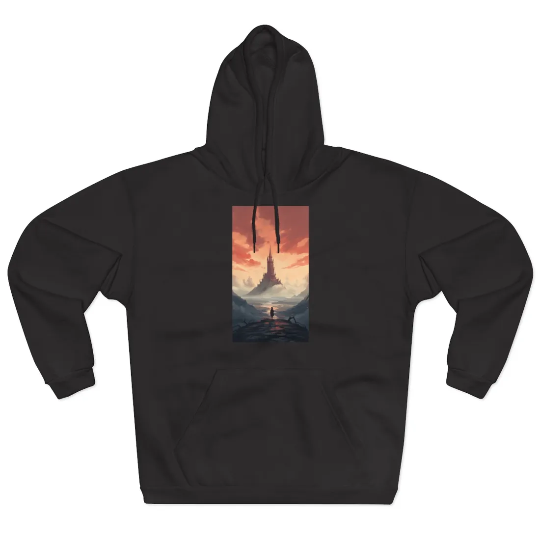 Winter Wonderland: Vibrant Snow-covered Scene with Cozy Red House - Hoodie