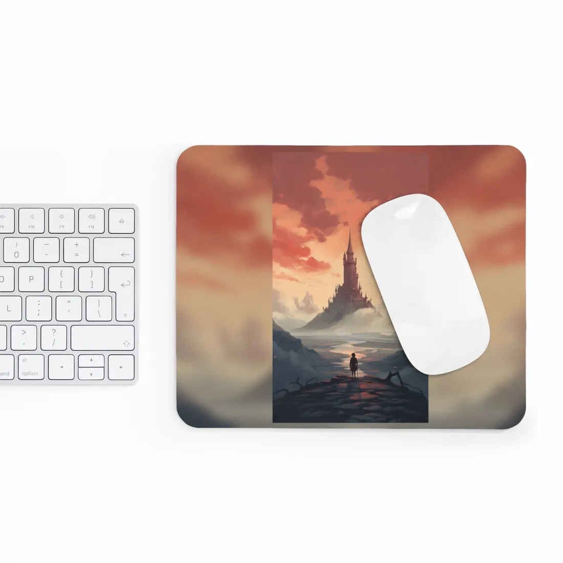 Winter Wonderland: Vibrant Snow-covered Scene with Cozy Red House - Mouse Pad