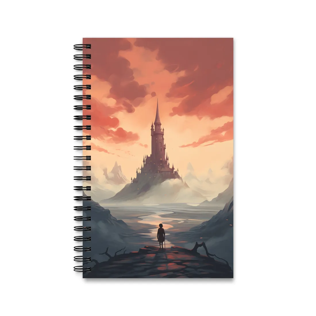 Winter Wonderland: Vibrant Snow-covered Scene with Cozy Red House - Spiral Notebook