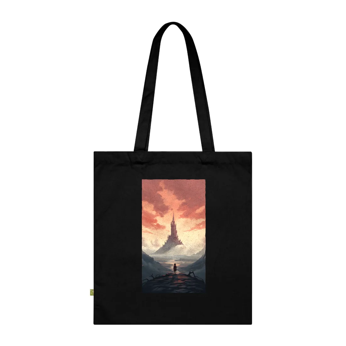Winter Wonderland: Vibrant Snow-covered Scene with Cozy Red House Tote Bag - Tote Bag (Black)