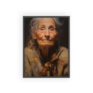 Elderly Woman Portrait Framed Poster