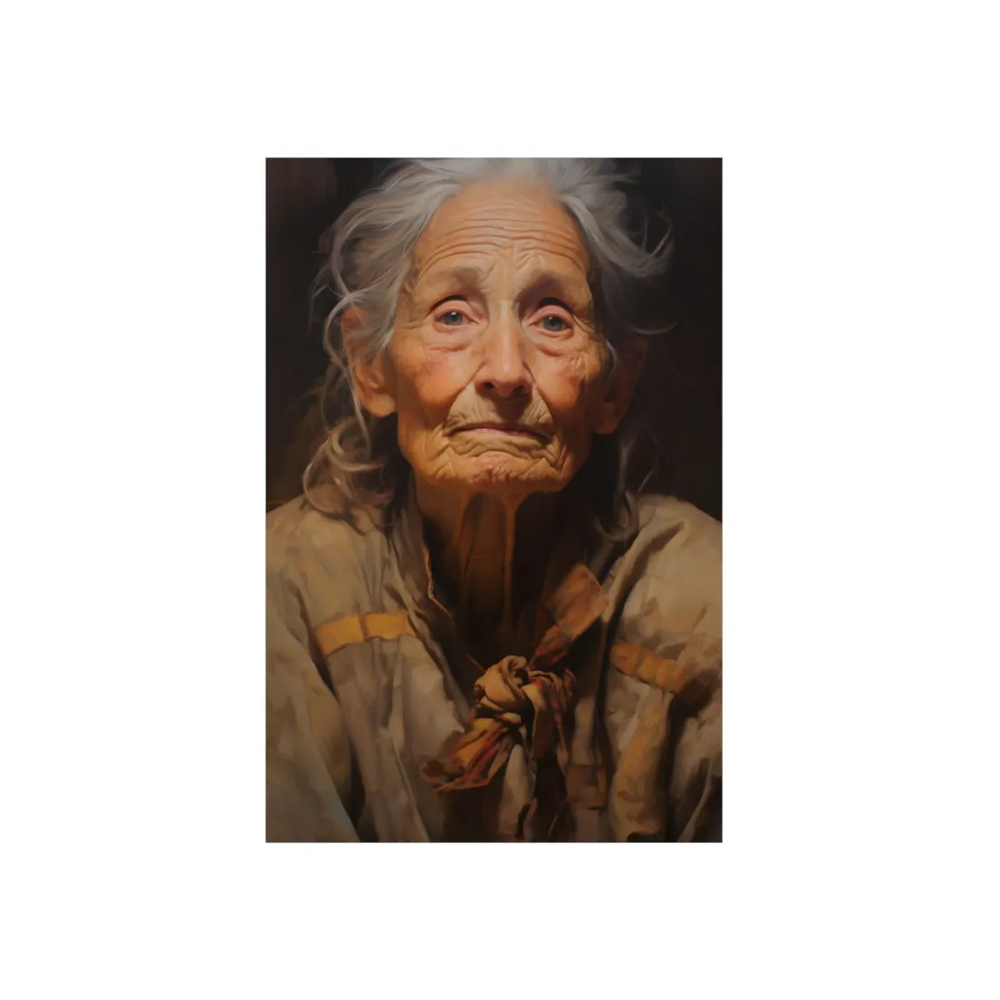 Wisdom of Age: Portrait of an Elderly Person - Metal Poster