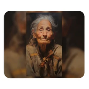 Elderly Woman Portrait Mouse Pad