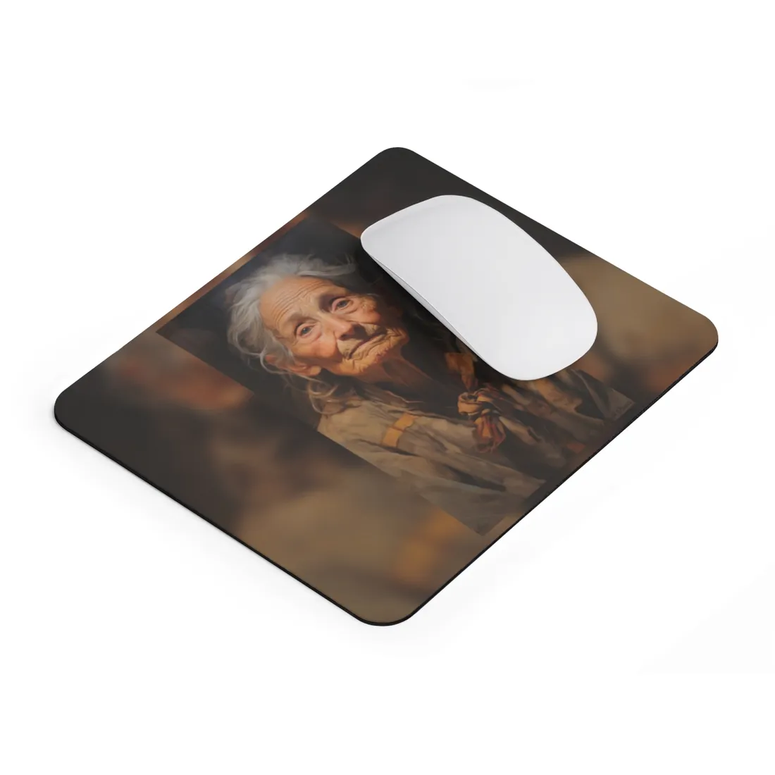 Wisdom of Age: Portrait of an Elderly Person - Mouse Pad