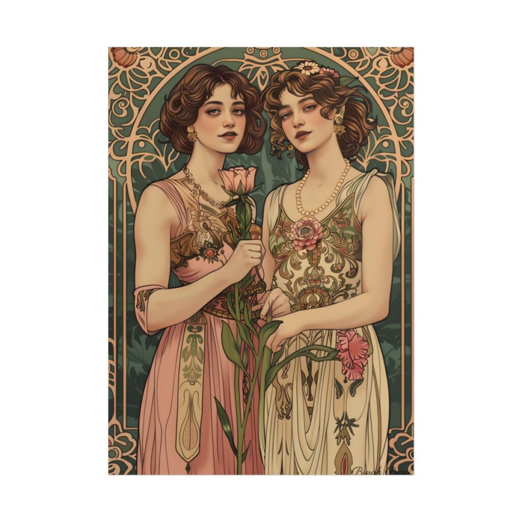 Women in Harmony: Primrose Bloom Artwork - Poster